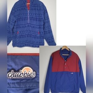 Vintage Chubbies Reversible jacket, mens, M, color block, fleece